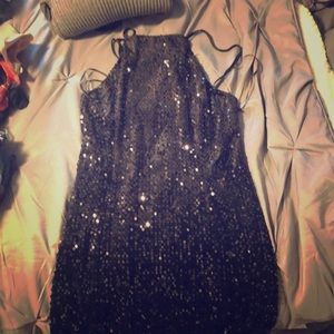 Express velour sequin dress